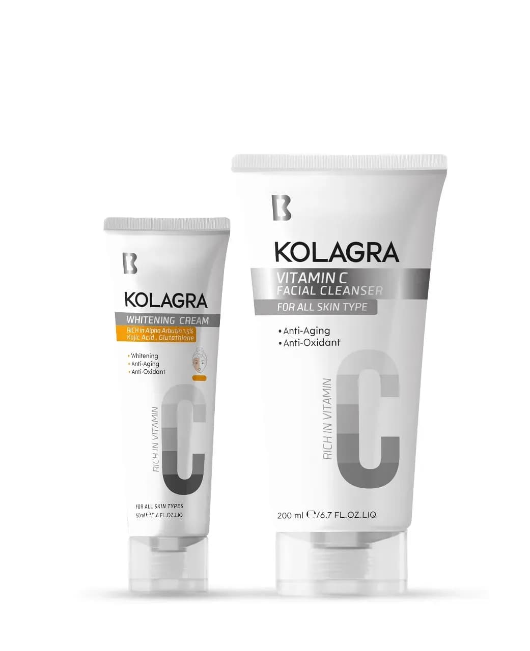 Kolagra عرض كولاجرا غسول الوجه + كريم التبييض 50 + 200 مل