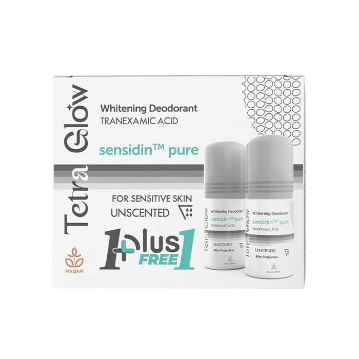 Tetra Glow مزيل عرق تترا جلو المبيض - بدون رائحة - عبوة ترويجية (1+1)