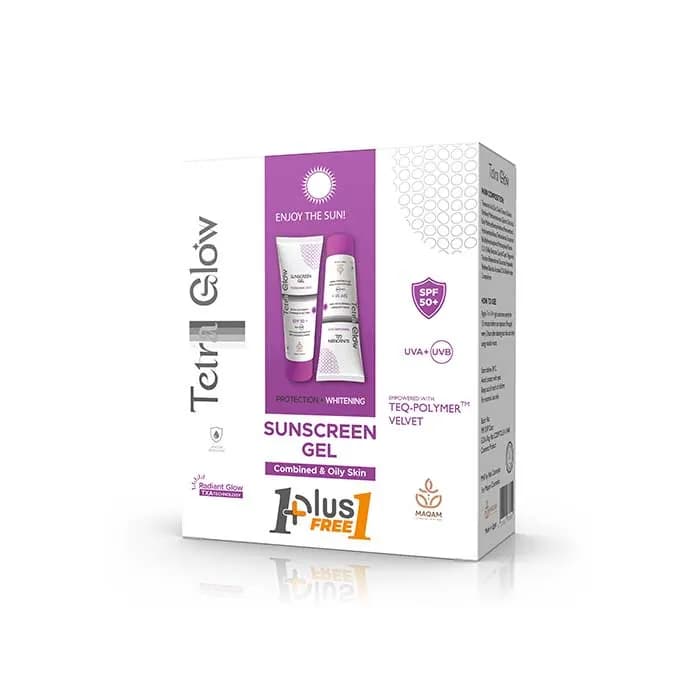 Tetra Glow عبوة ترويجية من جل واقي الشمس Tetra Glow للبشرة المختلطة إلى الدهنية (1+1)
