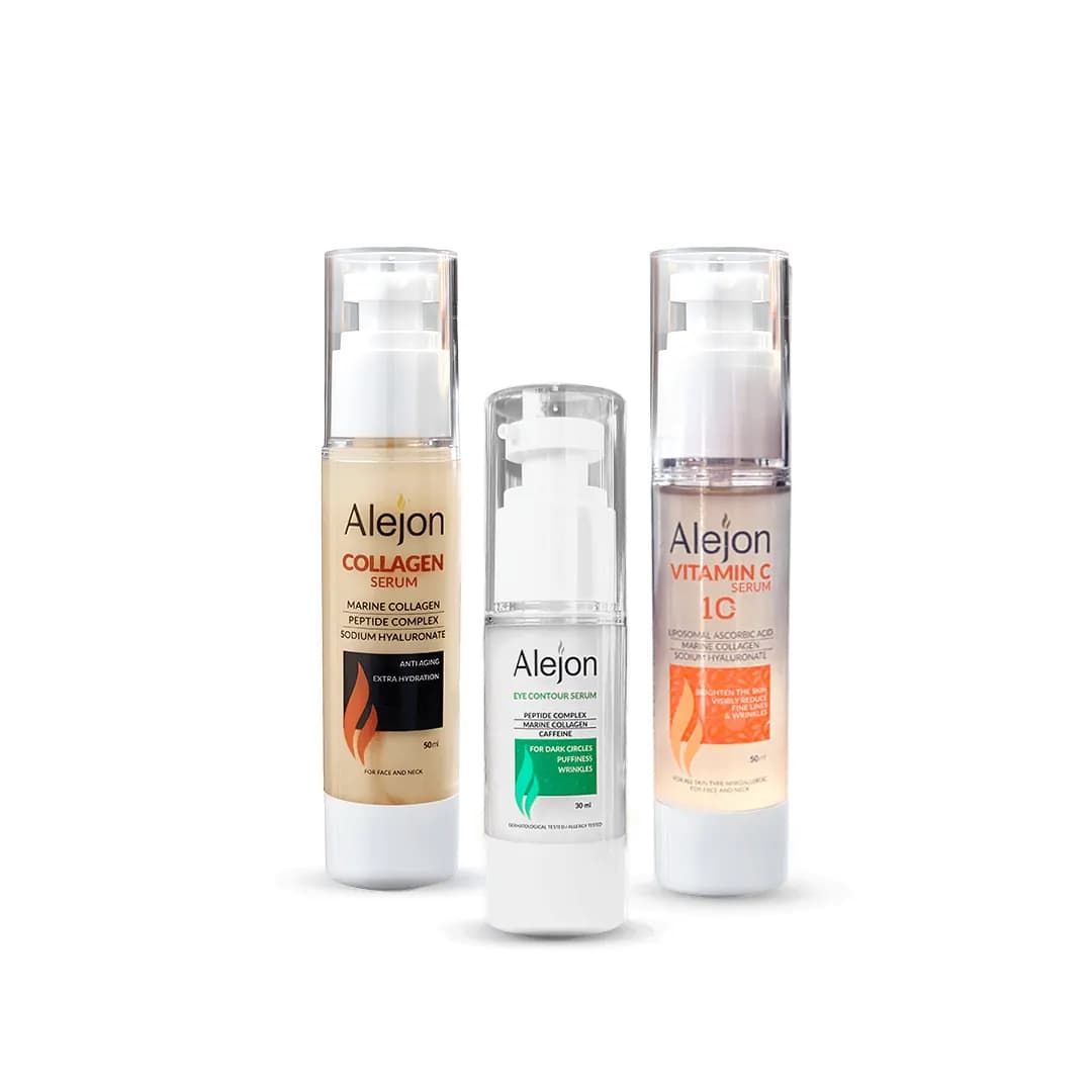 باقة Alejon Radiance & Youth Eye Serum 1+1 50ml 100ml 250ml SPF50+ 3 درجات لون، 2 رائحة