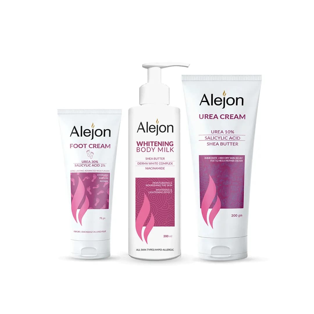 Alejon كيت تحسين وترطيب الجلد من Alejon 50ml 100 ml 250ml SPF50+ 1+1 ألوان روائح 1+1
